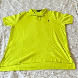 Polo by Ralph Lauren Laser Lemon  Green 100% Cotton Polo Shirt Size XL